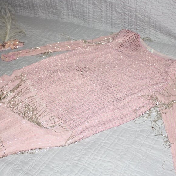 Vintage Womens Pink Beaded Silk Dress *with flaws* Size Medium - Picture 7 of 10